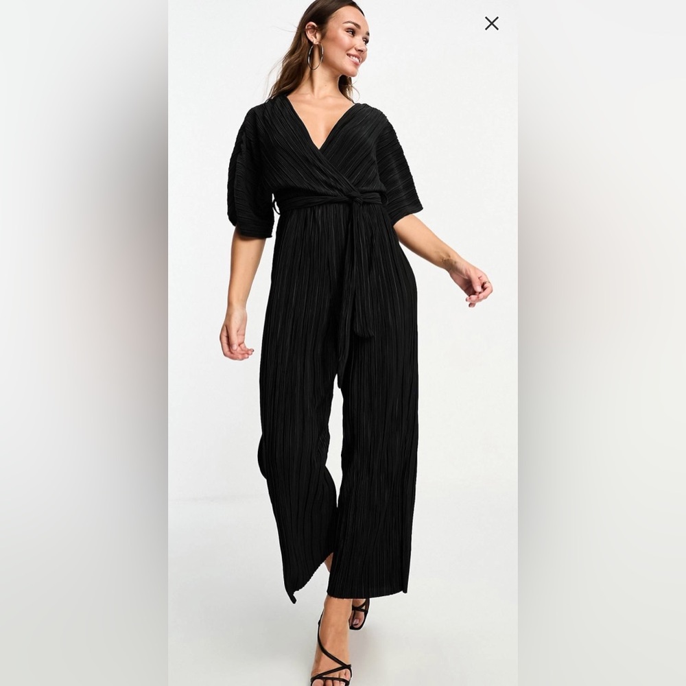 ASOS Pleated Jumpsuit Black
